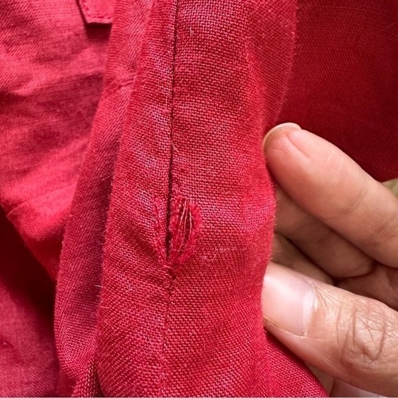 Staud Jumpsuit Sleeveless Cropped 100% Ramie Red 0 - Picture 13 of 13